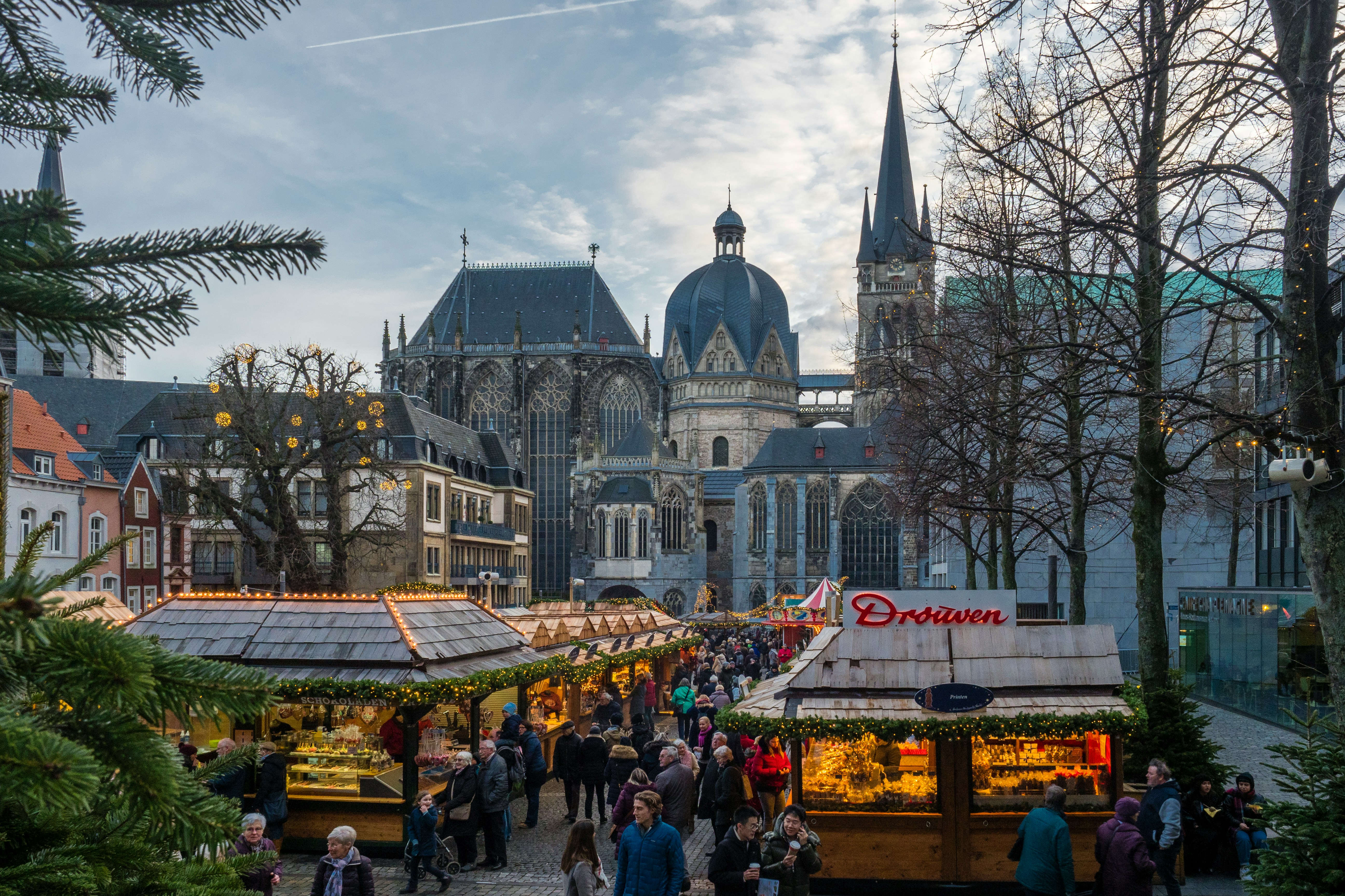 People in Aachen christmas market