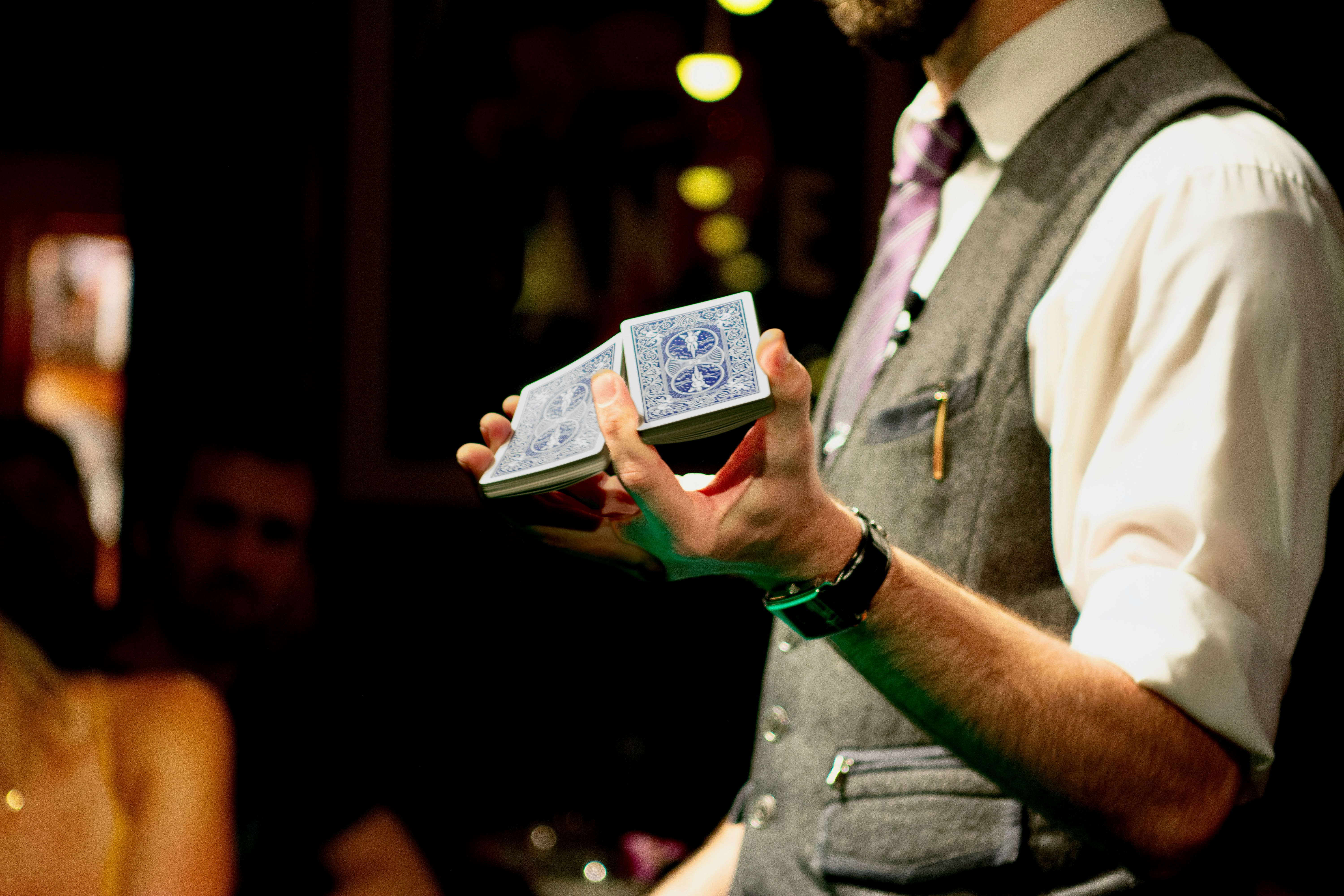 Close-up magic with playing cards