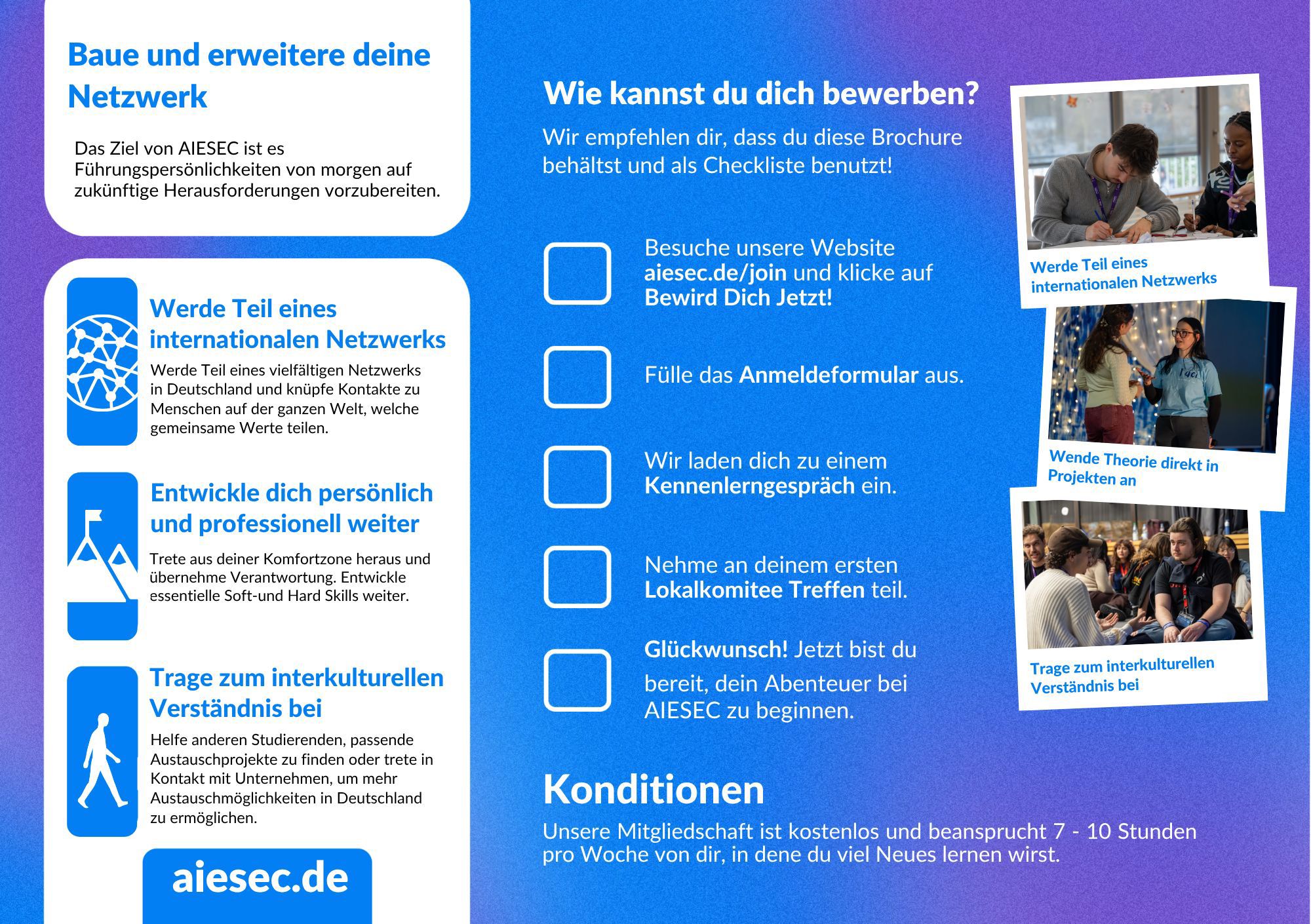 AIESEC Düsseldorf membership information flyer